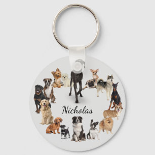 Roligt Hund aveln Pet Animals Hund Anpassat namn Nyckelring