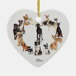 Roligt Hund aveln Pet Animals Hund Anpassningsbar Julgransprydnad Keramik