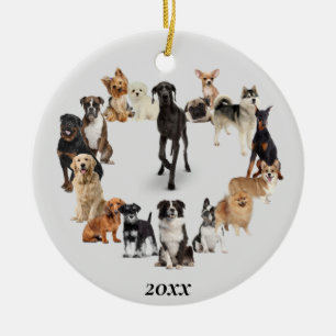 Roligt Hund aveln Pet Animals Hund Walking Julgransprydnad Keramik