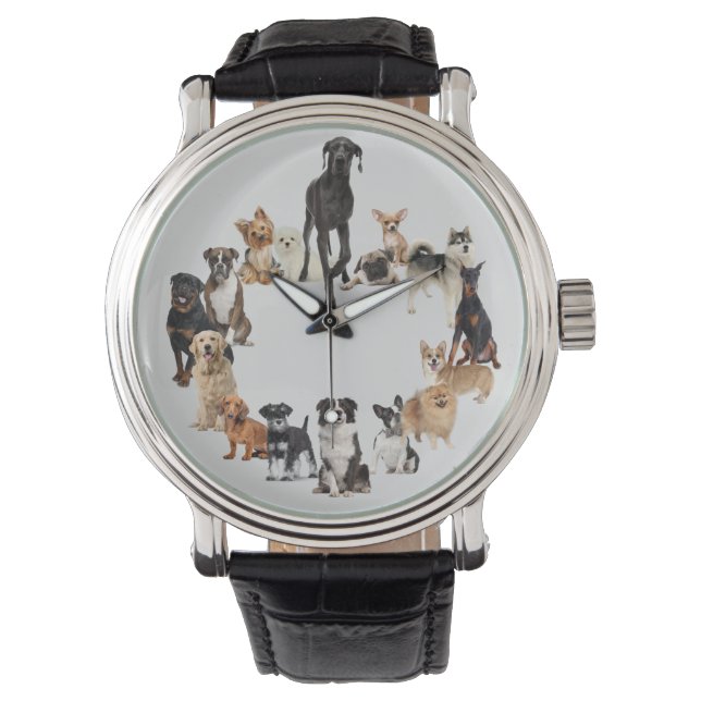 Roligt Hund aveln Pet Animals Large Clock Pocket W Armbandsur (Framsida)