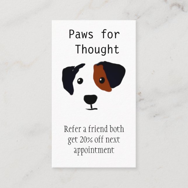 Roligt Hund gång Hund Grooming Referens Visitkort (Framsida)