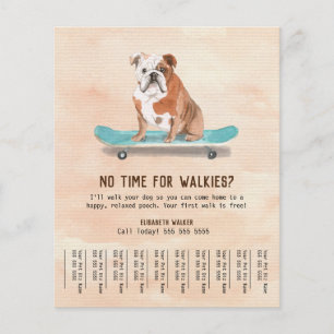 Roligt Hund på Skateboard Dog Walker Tear Lakan Cr Flygblad