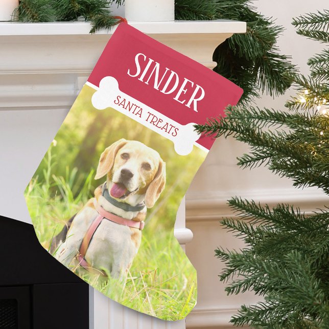 Roligt Hund Photo och Namn Personlig Liten Julstrumpa (Fun Dog Photo and Name Personalized Small Christmas Stocking)