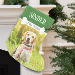 Roligt Hund Photo Personlig Liten Julstrumpa<br><div class="desc">Din hund kommer att kärlek den här roligtens personlig för julstrumpning bara för honom. Djurhållningen hos dina husdjur anpassar namn med ett vitt hund som täcker ord "Santa treats". Det finns gott om plats för hund. . . - En julklapp som kommer att skattas i åratal för komen.</div>