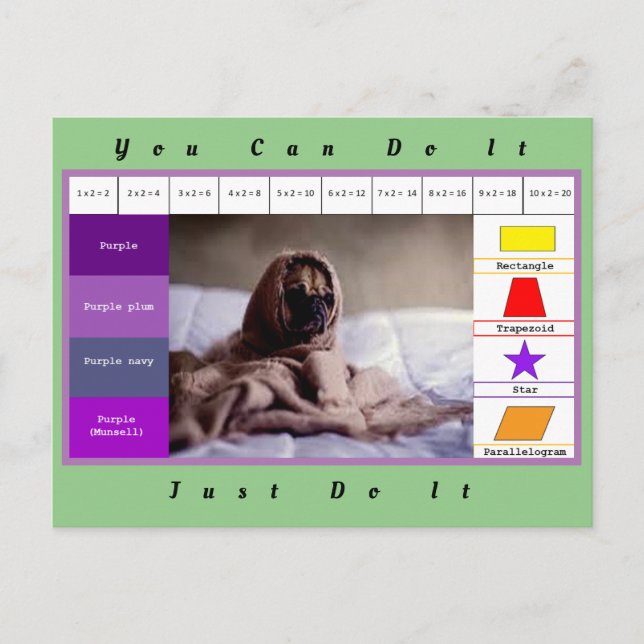 Roligt hund utbildande spel vykort (Framsida)