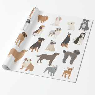 Roligt Hundälskare Raser Mönstertryck Presentpapper