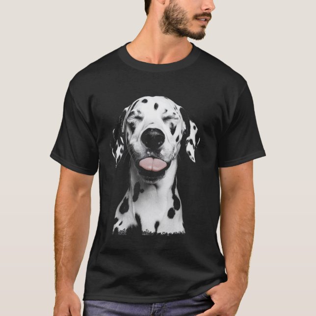 Roligt Hundansikte Dalmatiner T Shirt (Framsida)