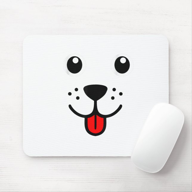 Roligt Husdjur Hund Valp Glad Emoticon Ansikte Musmatta (Med mus)