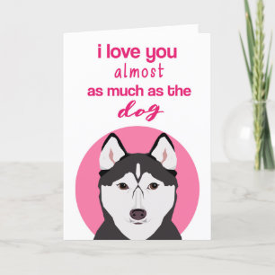 Roligt Husky Alla hjärtans dag-kort Helgkort