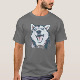 Roligt Husky ansikte T Shirt