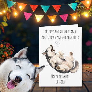 Roligt Husky Hund Födelsedagskort Kort