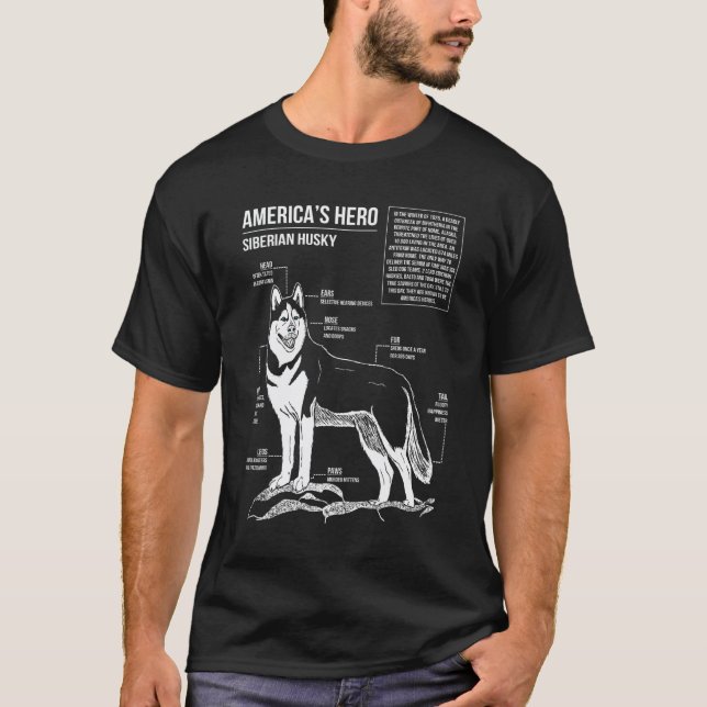 Roligt husky-schema t shirt (Framsida)