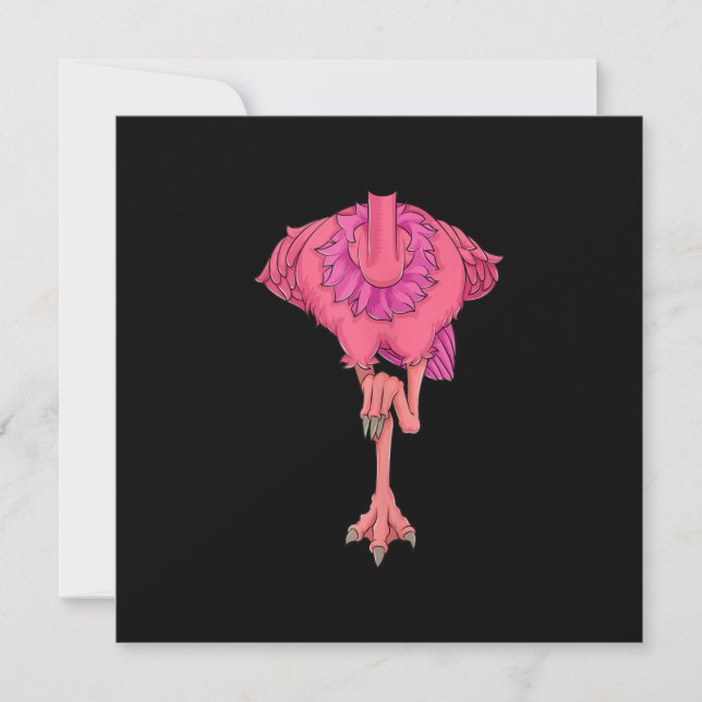 Roligt huvudlöst flamingo Halloween-kostym rolig Inbjudningar (Framsida)