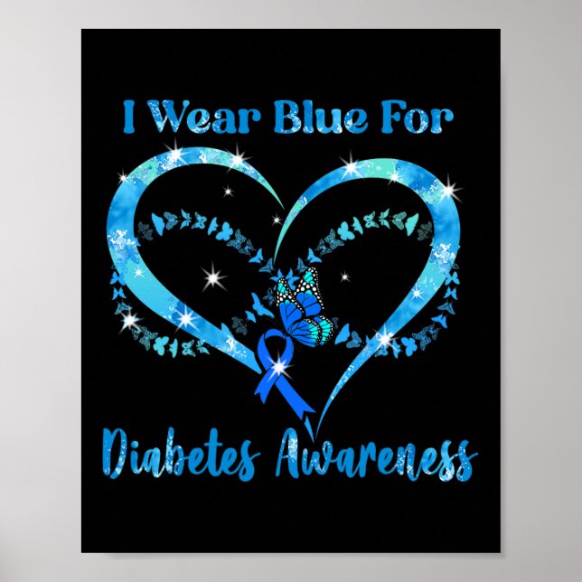 Roligt I Blå Bära Diabetes Awareness Mors dag Ch Poster (Framsidan)