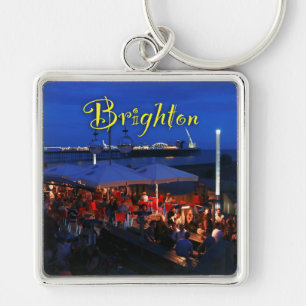 Roligt i Brighton! Fyrkantig Silverfärgad Nyckelring