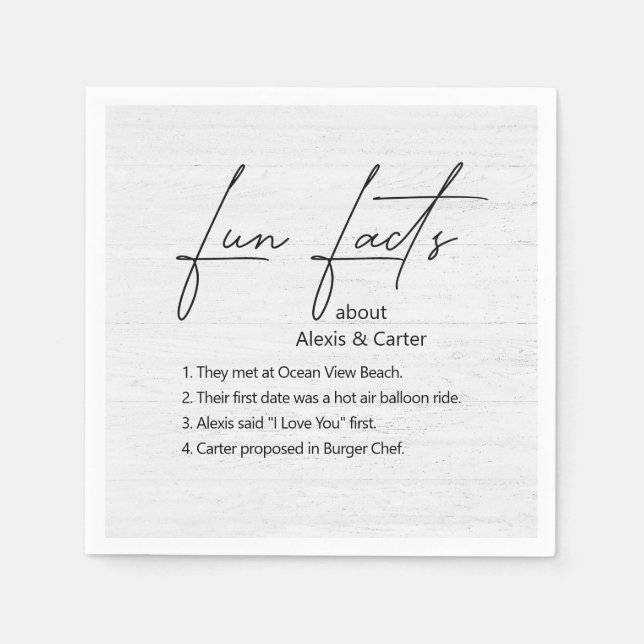 Roligt i bröllop på Whitewzed Wood Pappersservett (Framsidan)