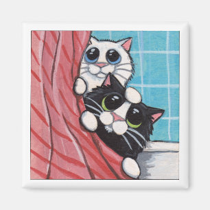 Roligt i duschen - kattmagnet magnet