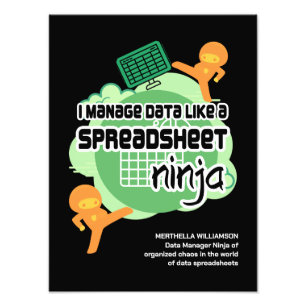 Roligt I hantera NINJA FÖR DATASPREADSHEET Fototryck