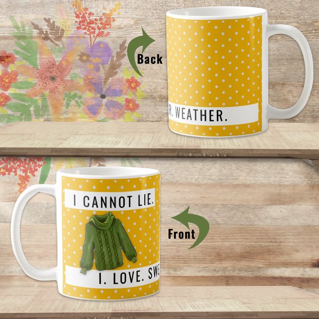 Roligt I Kan inte Ljuga Sötvädret Kärlek Guld Kaffemugg (Enjoy the cool mornings with a special mug that speaks for  you or as a gift for someone you know. )
