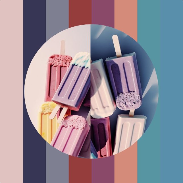 Roligt I Modern Ice Cream Split Vykort (Color Scheme for Postcard - Plus a Closeup View - Please Refrain From Licking the Screen)