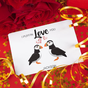 Roligt I Puffin Kärlek You Valentines day Julkort