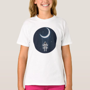 Roligt i rymden - Astronaut Swinging på Måne T Shirt