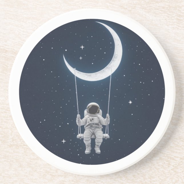 Roligt i rymden - Astronaut Swinging på Måne Underlägg (Framsidan)