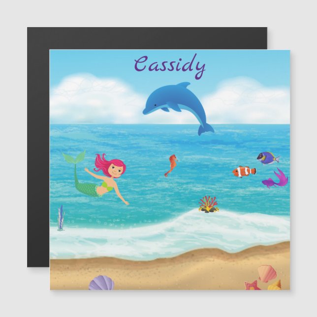 Roligt i Sjöjungfrun Sol-delfinbindelementet (Fram/baksida)