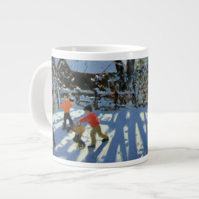 Roligt i snö Tideswell Derbyshire Jumbo Mugg (Framsida vänster)