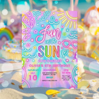 Roligt i Sol Bassäng Födelsedagsfest Tie Dye Glow