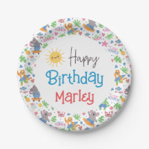 Roligt i Sol Beach Animal Grattis på födelsedagen