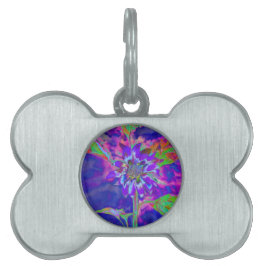 Roligt i Sol blå solros | Psykisk lila Namnbricka Husdjur