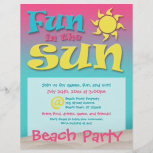 Roligt i Sol - Flyerskärmar vid Beach Party Reklamblad