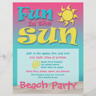 Roligt i Sol - Flyerskärmar vid Beach Party Reklamblad