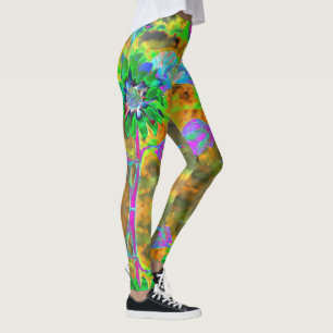 Roligt i sol - grönt solrosor leggings