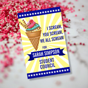 Roligt Ice-Cream Kampanj Poster Klassordförande