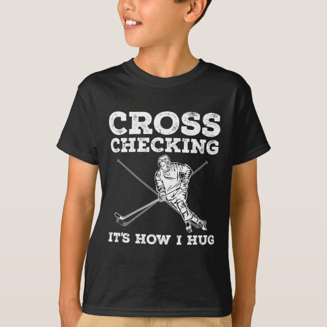 Roligt Ice Hockey Art För manar Women Kids Ice Hoc T Shirt (Framsida)