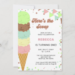 Roligt Ice kräm party Birthday-inbjudan Inbjudningar