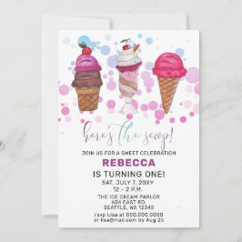 Roligt Ice kräm party Birthday-inbjudan Inbjudningar