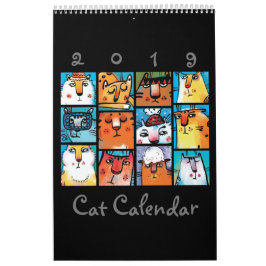 Roligt Illustrated Cat Calendar Kalender