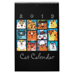 Roligt Illustrated Cat Calendar Kalender