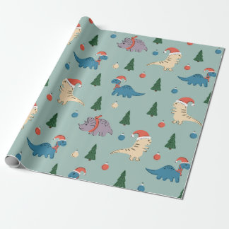 ROLIGT ILLUSTRATION CHRISTMAS DINOSAUR GIFT WRAPPI PRESENTPAPPER