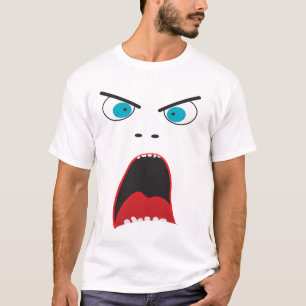 Roligt ilsket ansikte tee shirt
