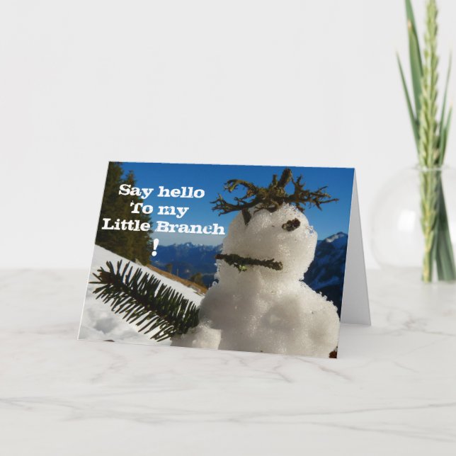 Roligt ilsket snögubbekort kort (Framsida)