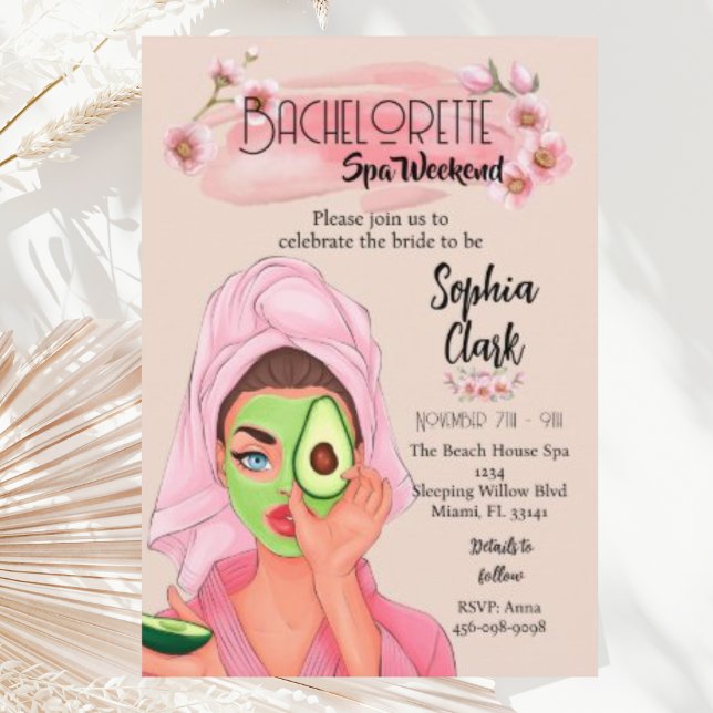 Roligt  inbjudan till Bachelorette Spa Helg (Skapare uppladdad)