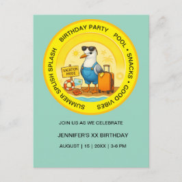 roligt - inbjudan till stranddestination fiskmås