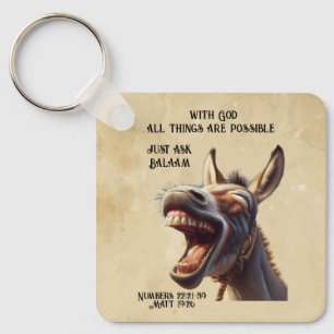 Roligt Inspirational Bible Quote Balaams Donkey Nyckelring