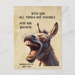 Roligt Inspirational Bible Quote Balaams Donkey Vykort