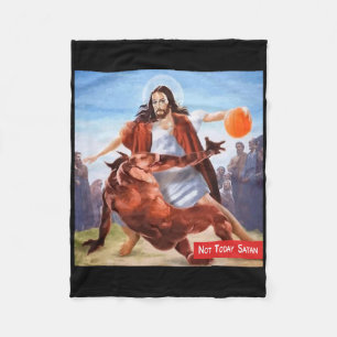 Roligt Inte idag Satan Jesus Crossover Bysketbyll Fleecefilt