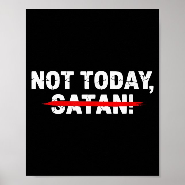 Roligt Inte Idag Satan Män Kvinnor Kristet Tro Gr Poster (Framsidan)